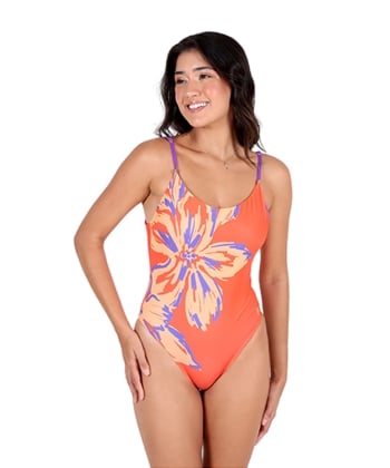 Maiô Trend Print Dupla Face Pena