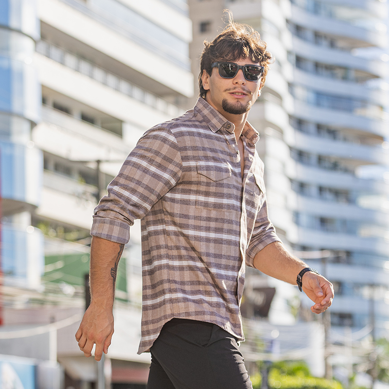 Camisa Xadrez Casual Pena
